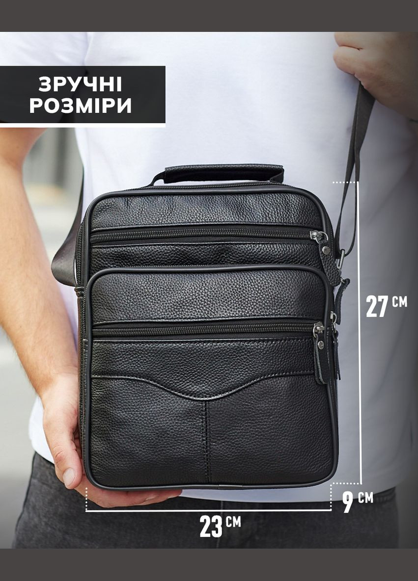 Мужская кожаная сумка-барсетка через плечо черная Bx-56402 Bexhill (330795377)