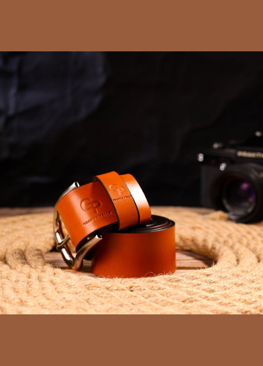 Чоловічий ремінь шкіряний 21472 Рудий Grande Pelle (302972220)