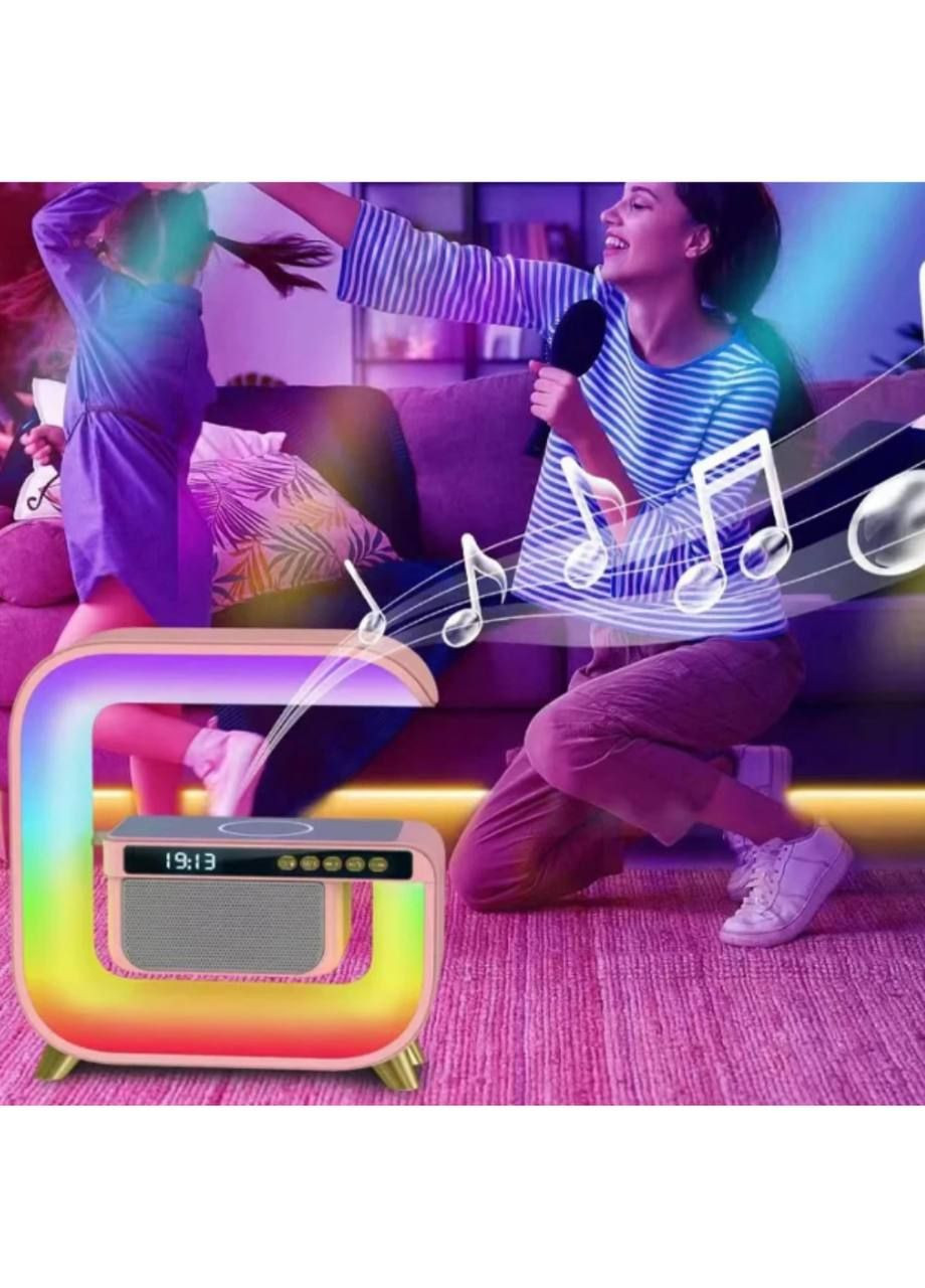 Ночник аккумуляторный с беспроводной зарядкой и колонкой No Brand RGB G3 (278369122)