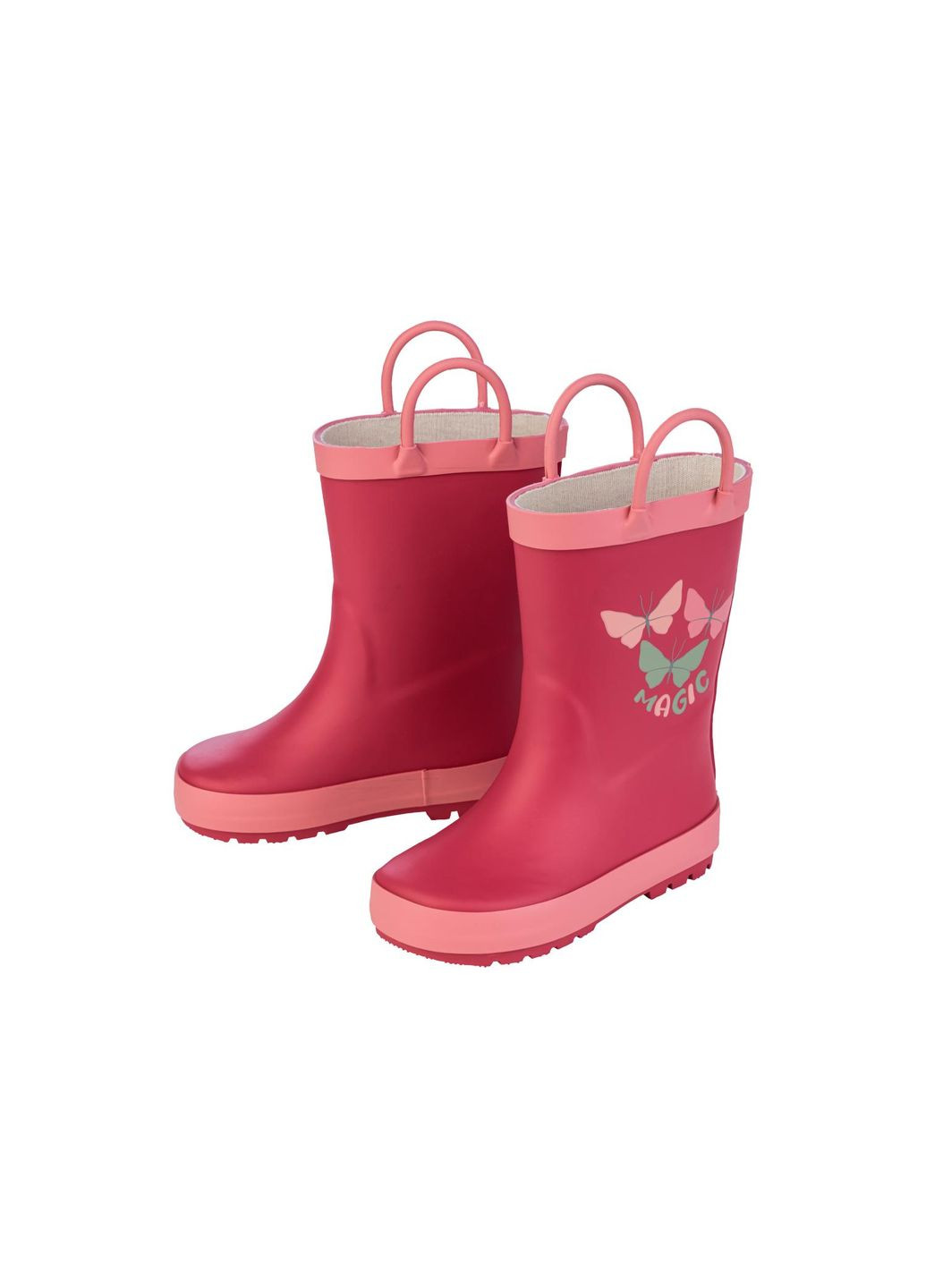 Розовые резиновые сапоги профильная подошва для девочки by hiphopps (kaufland) 466256 Lupilu