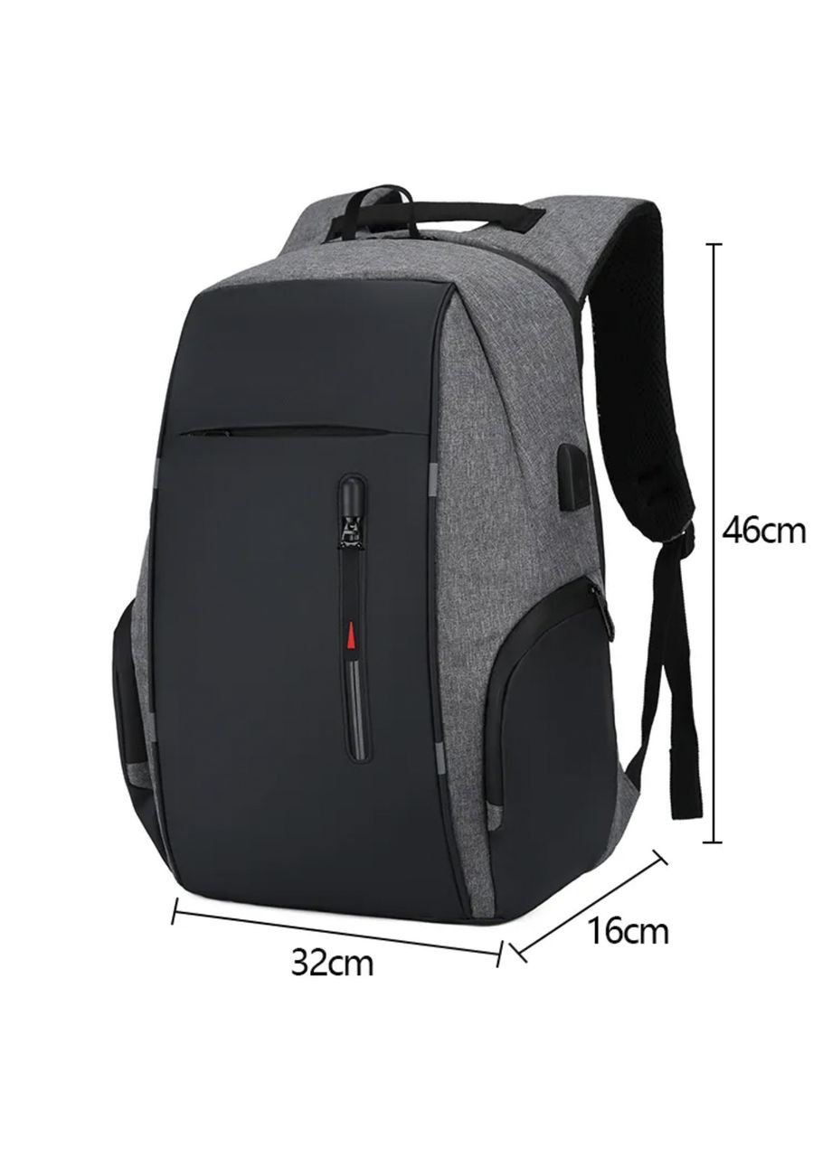 Рюкзак для ноутбука 15,6 з USB портом Сірий Monsen (278251852)