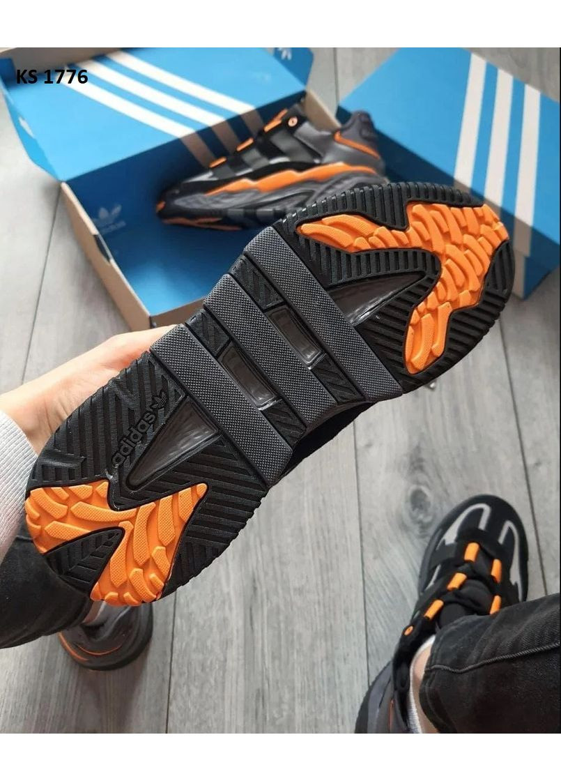 КРОССОВКИ ЖЕНСКИЕ ADIDAS NITEBALL BLACK ORANGE АДИДАС НАЙТБОЛ No Brand чёрные демисезоны (369392359)