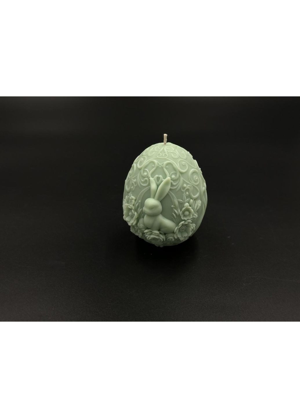 Свічка соєва "Happy Easter "писанка з зайчиком 8 см 113 грам. Колір м'ятний. HM furnitura (365248843)