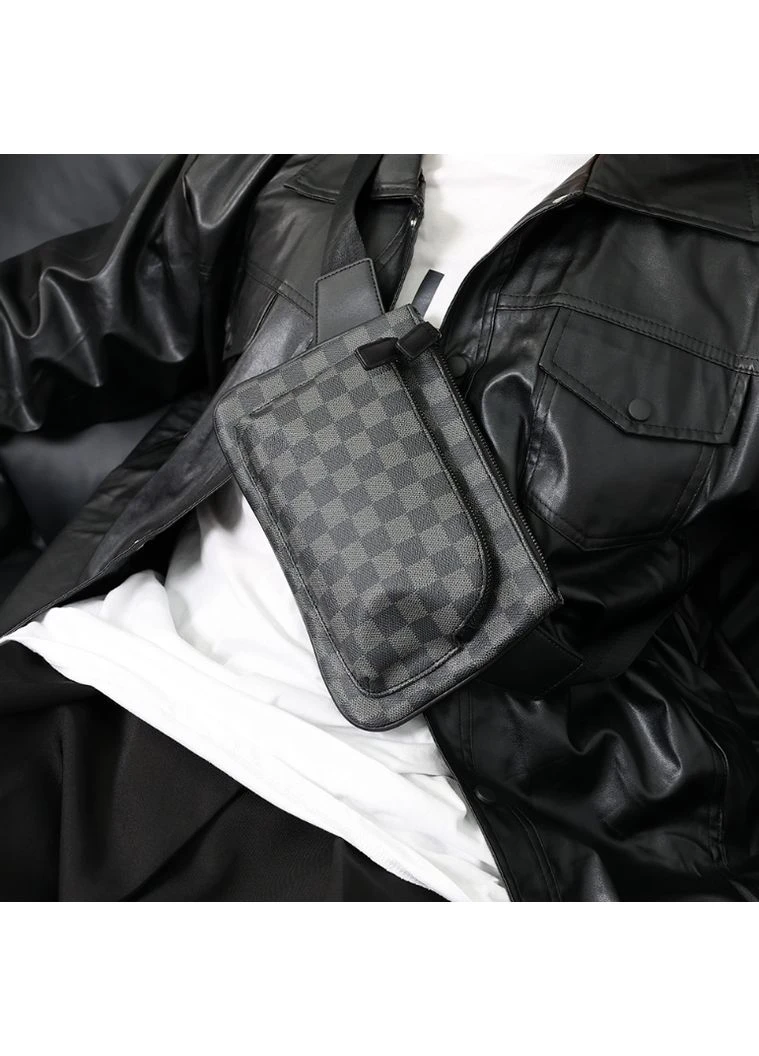 Мужская сумка-бананка поясна для мужчин в клетку в стиле Louis Vuitton(KS_1915Б) No Brand (383876273)