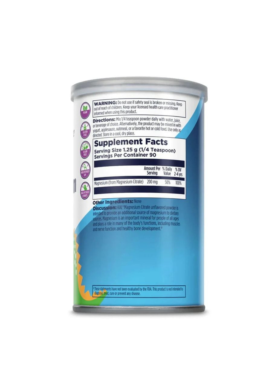 Магній Magnesium Powder 200 мг KAL (361117936)