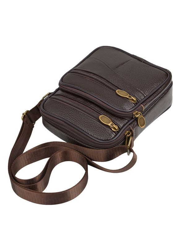 Барсетка чоловіча з натуральної шкіри маленька Qvant 028к - Коричнева Tiding Барсетка (366889854)