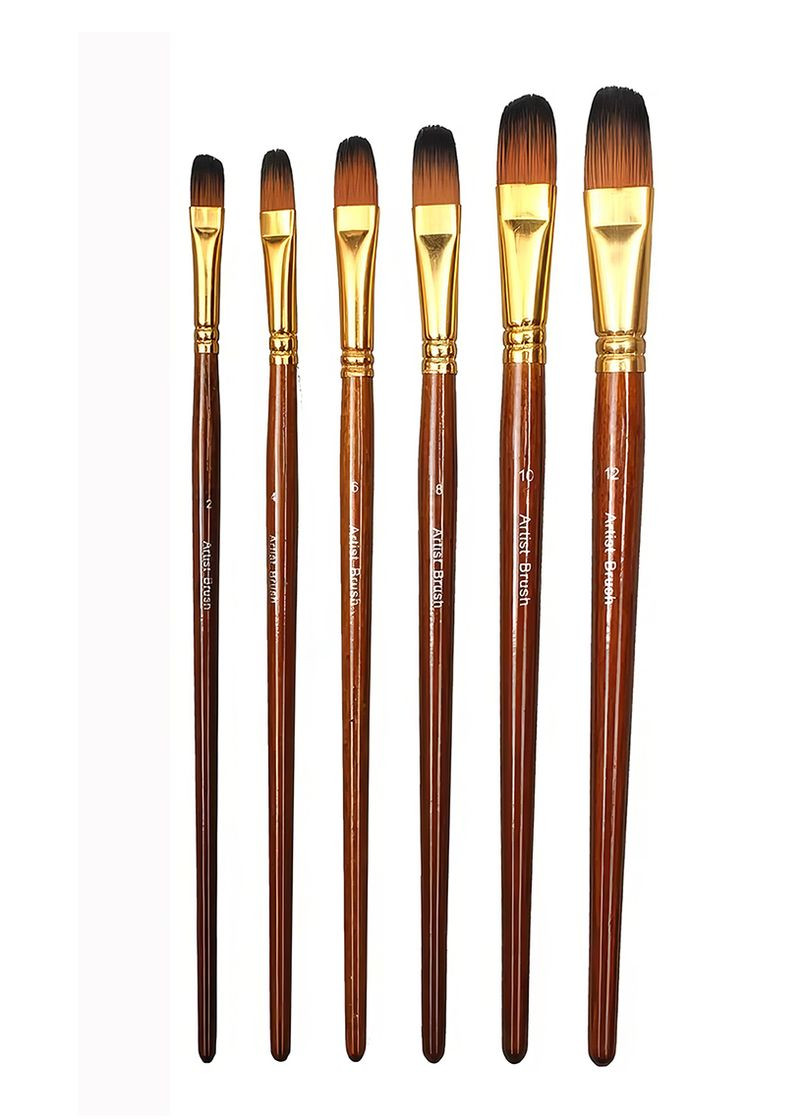 Набір художніх пензлів овальні 6 штук Worison (322650433)