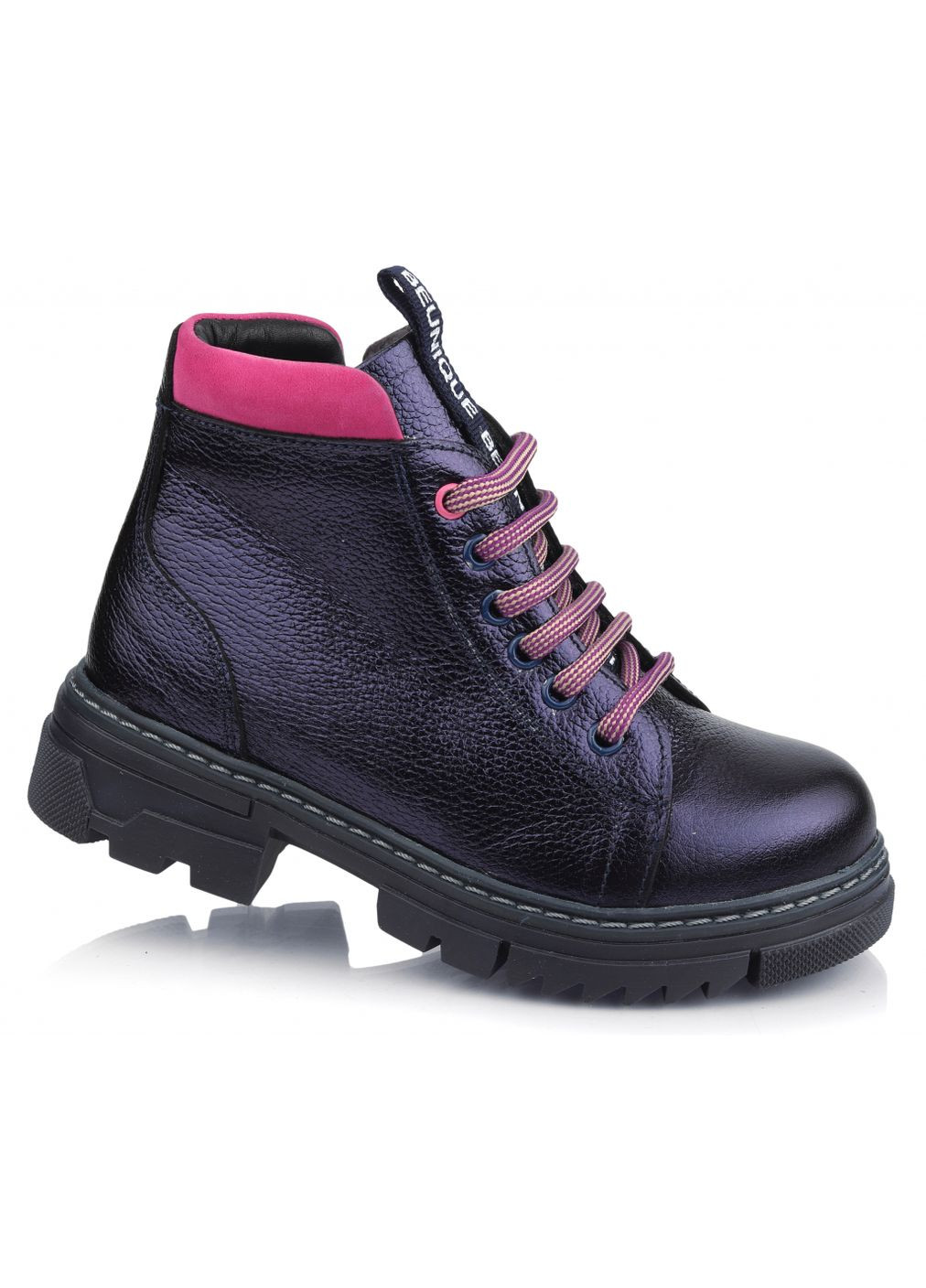Цветные ботинки осенние 350 для девочек сине-малиновые. размер 26 Topitop