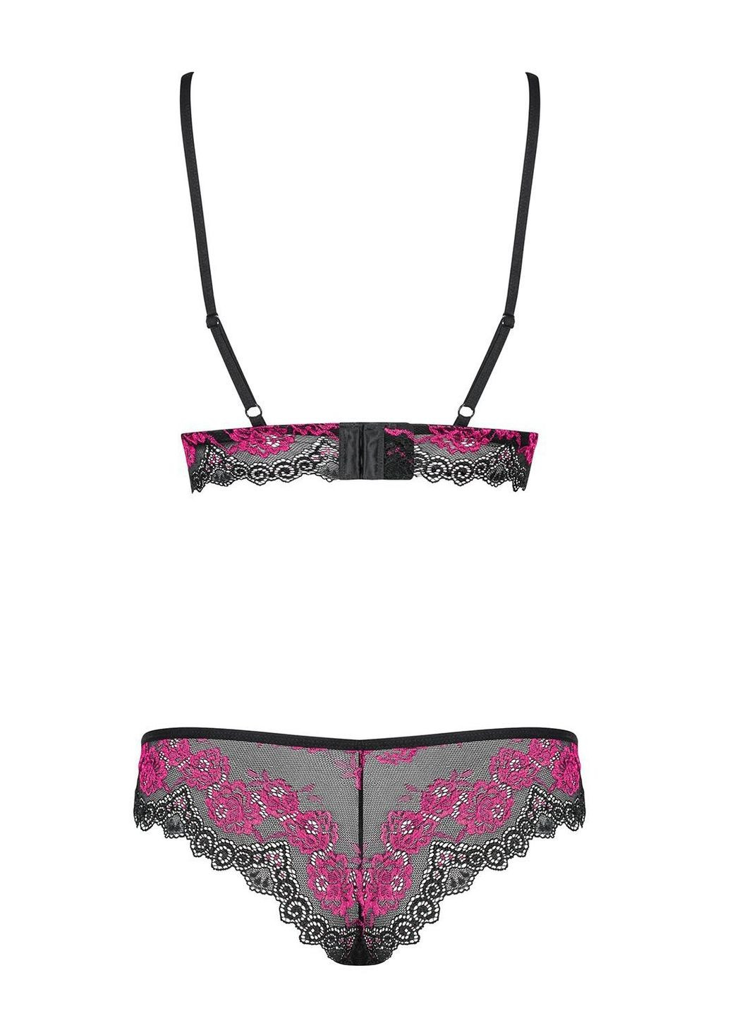 Черный демисезонный комплект (бюст+трусики) tulia set Obsessive