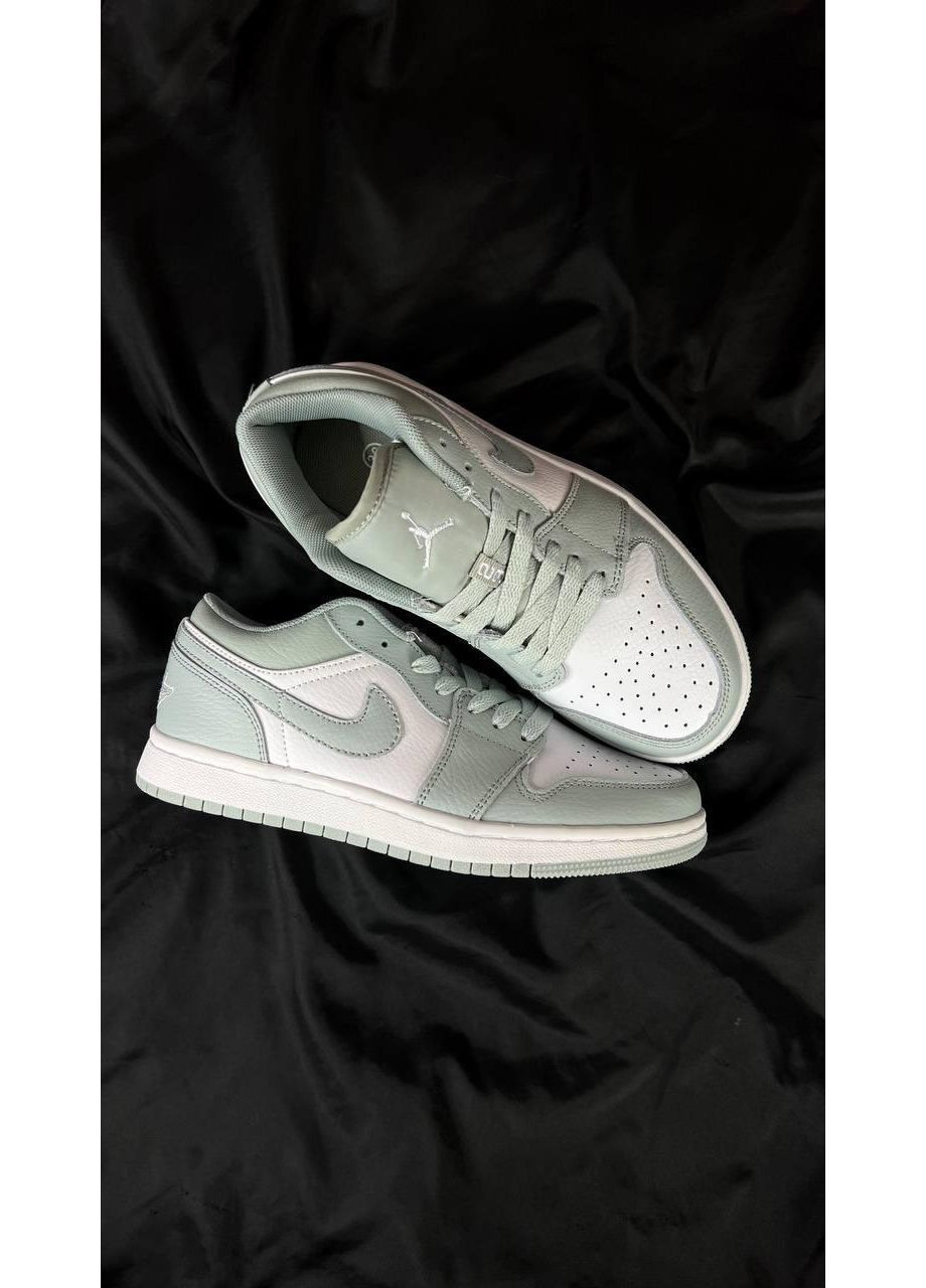 Білі Осінні кросівки чоловічі nike air jordan 1 low light olive найк аір джордан No Brand