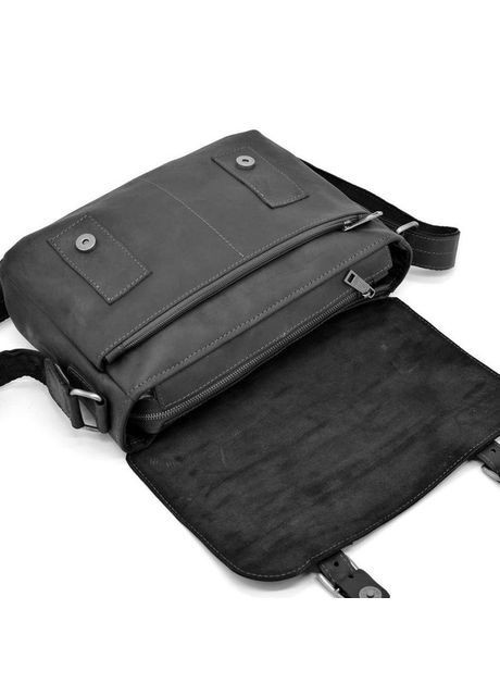 Сумка чоловіча портфель через плече шкіряна для документів А4 середня Чорний 40737 TARWA (367164772)