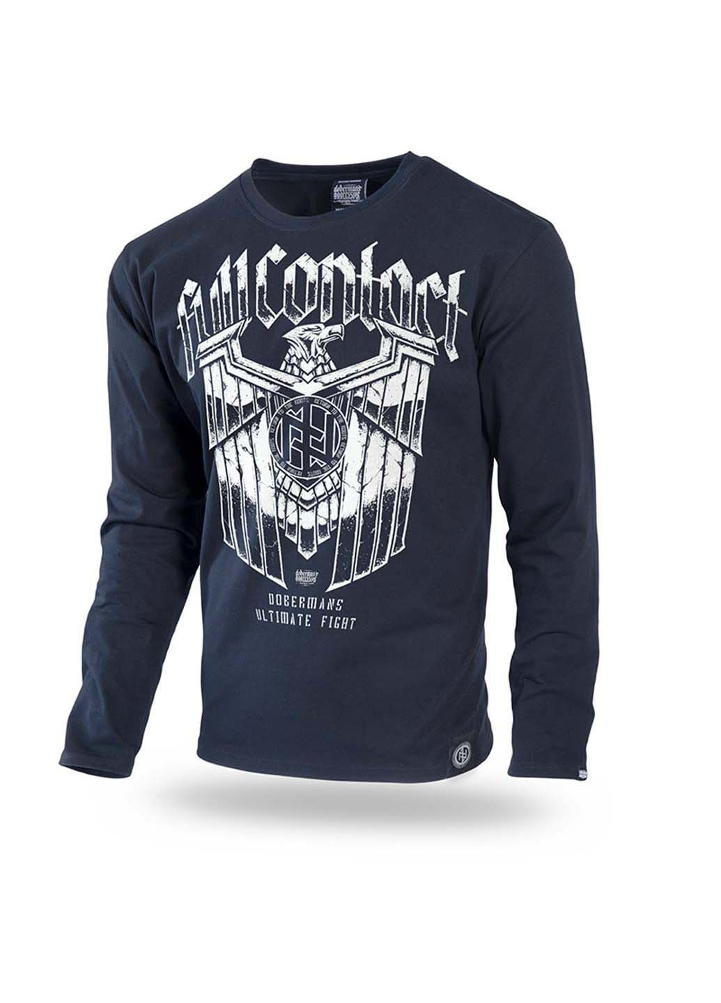 Лонгслів Dobermans Aggressive чорний кежуали бавовна