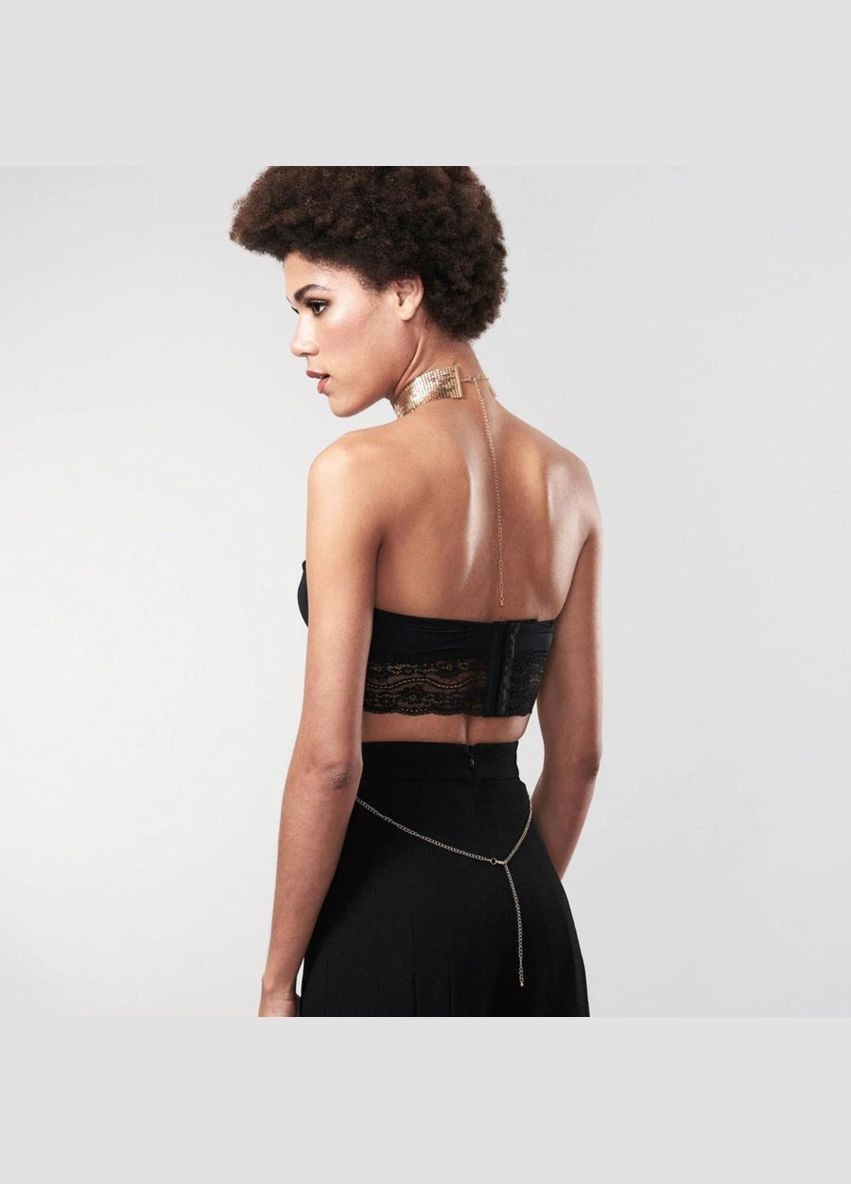 Золотистый демисезонный ожерелье-ошейник с цепочкой indiscrets золотое, 59 см Bijoux