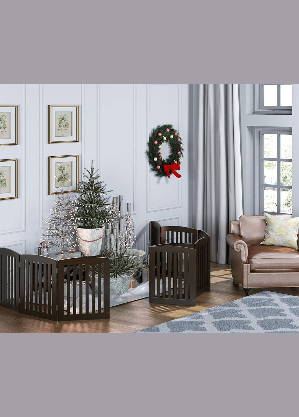 Парканчик обмежувач з дерева Рео 4 мокко (ЗБО-400110) No Brand (328605766)