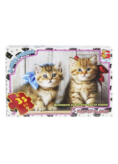 Пазли "Домашня короткошерста кішка", 35 елементів (TS01091996180612) Gtoys (372495089)