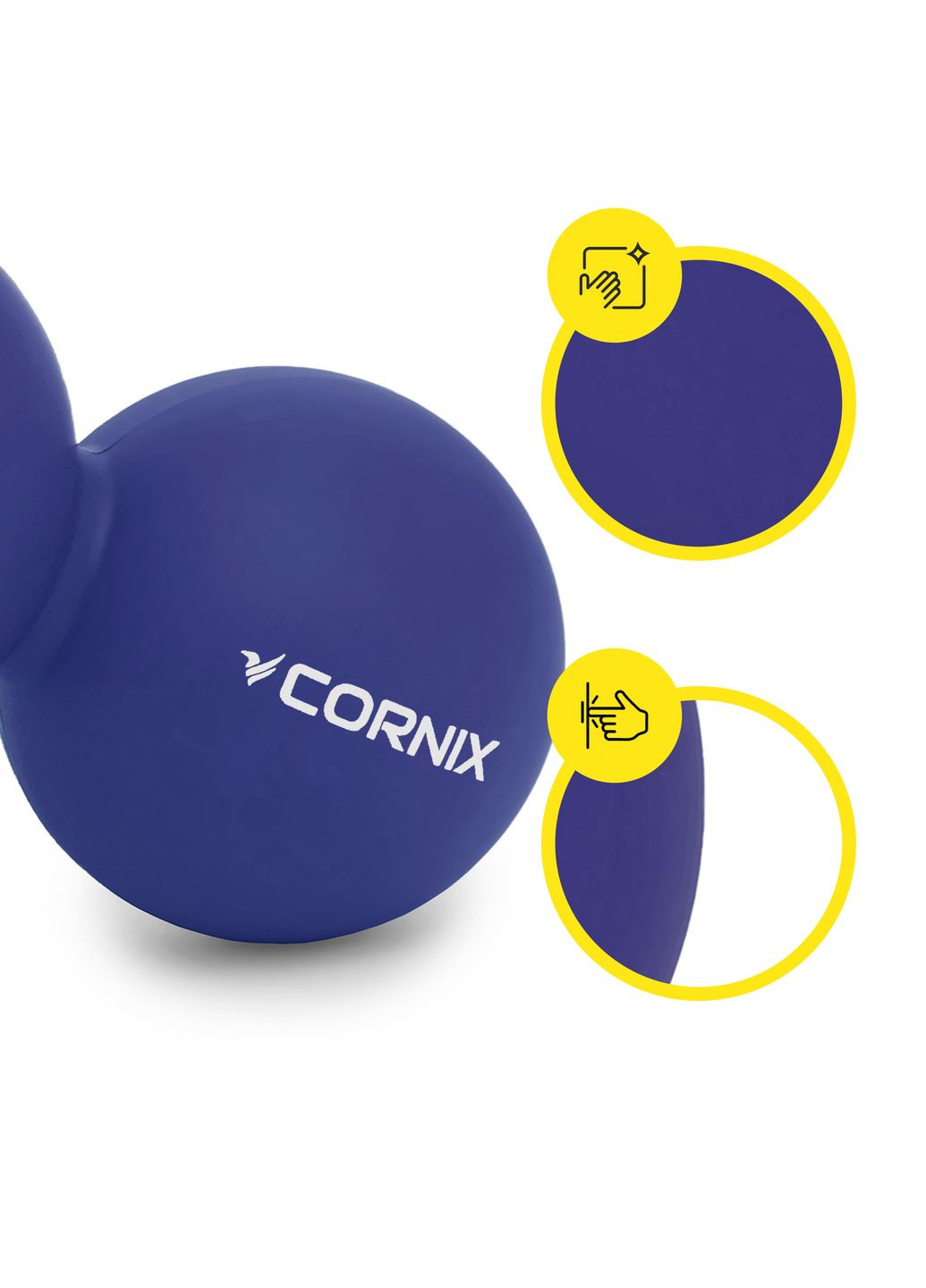 Масажний м'яч Lacrosse DuoBall 6.3 x 12.6 см Navy Blue Cornix XR-0109 (275654238)