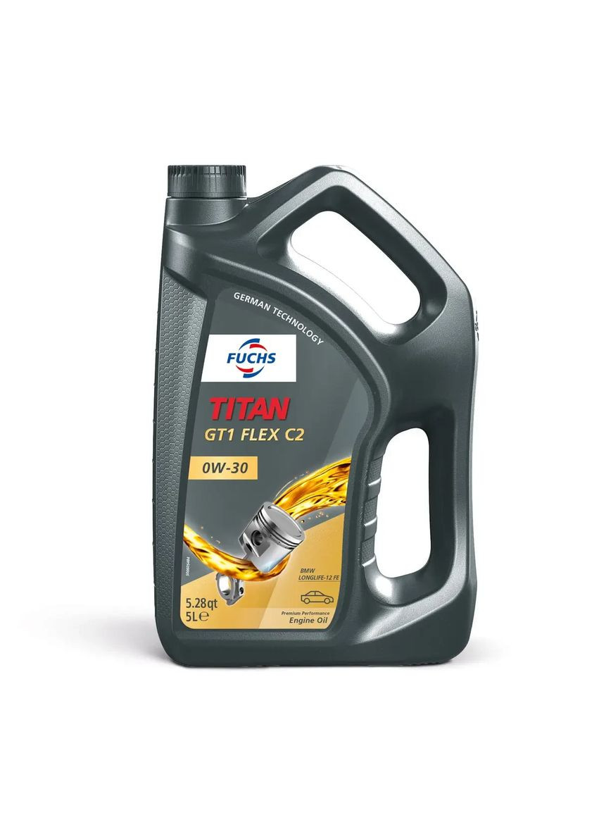 FUCHS GT1 FLEX C2 0W-30 — 5 Л | Преміальна синтетична олива для захисту двигуна та економії пального Fuchs Oil (366422064)