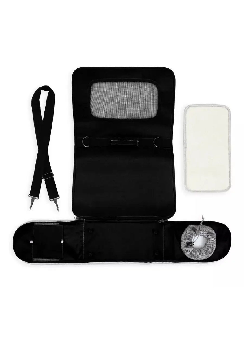 Сумка переноска для тварин котів собак з вентиляцією кишенями ручкою ременем 52x22x29 см розмір L (477288-Prob) Чорна Unbranded (296552115)