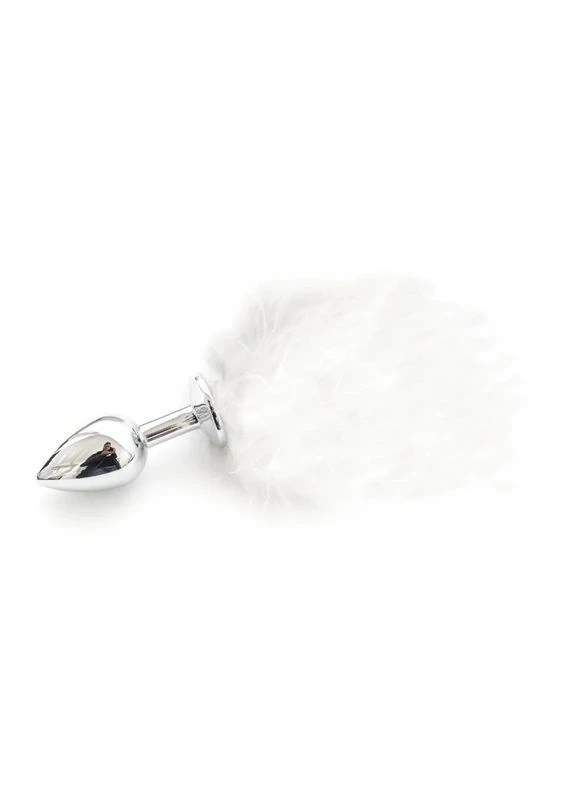 Анальний пробочка з білим гарматою Metal Plug with White Tail Bdsm4u (382546546)