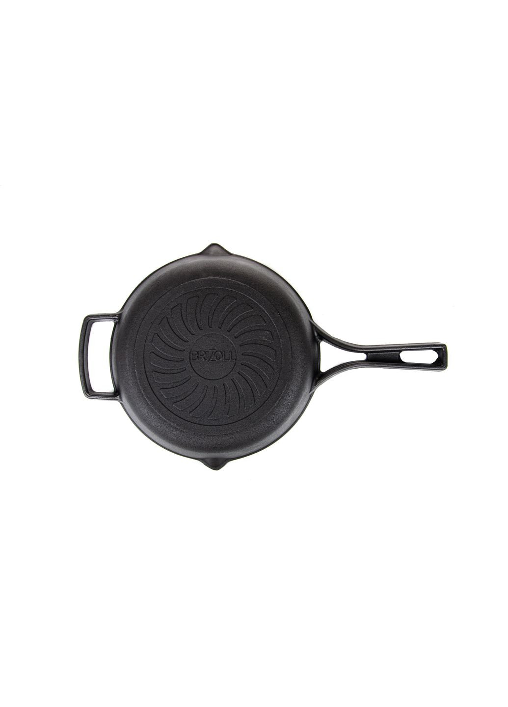 Сковорода чавунна 26 см з литою ручкою та скляною кришкою Brizoll (322732458)
