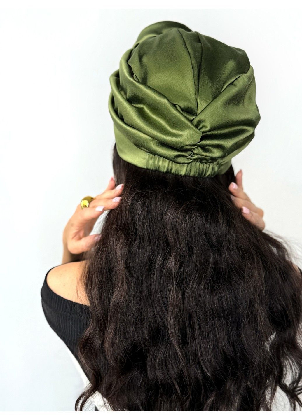 Атласный тюрбан с цветочком BANDANA QUEEN (366239299)