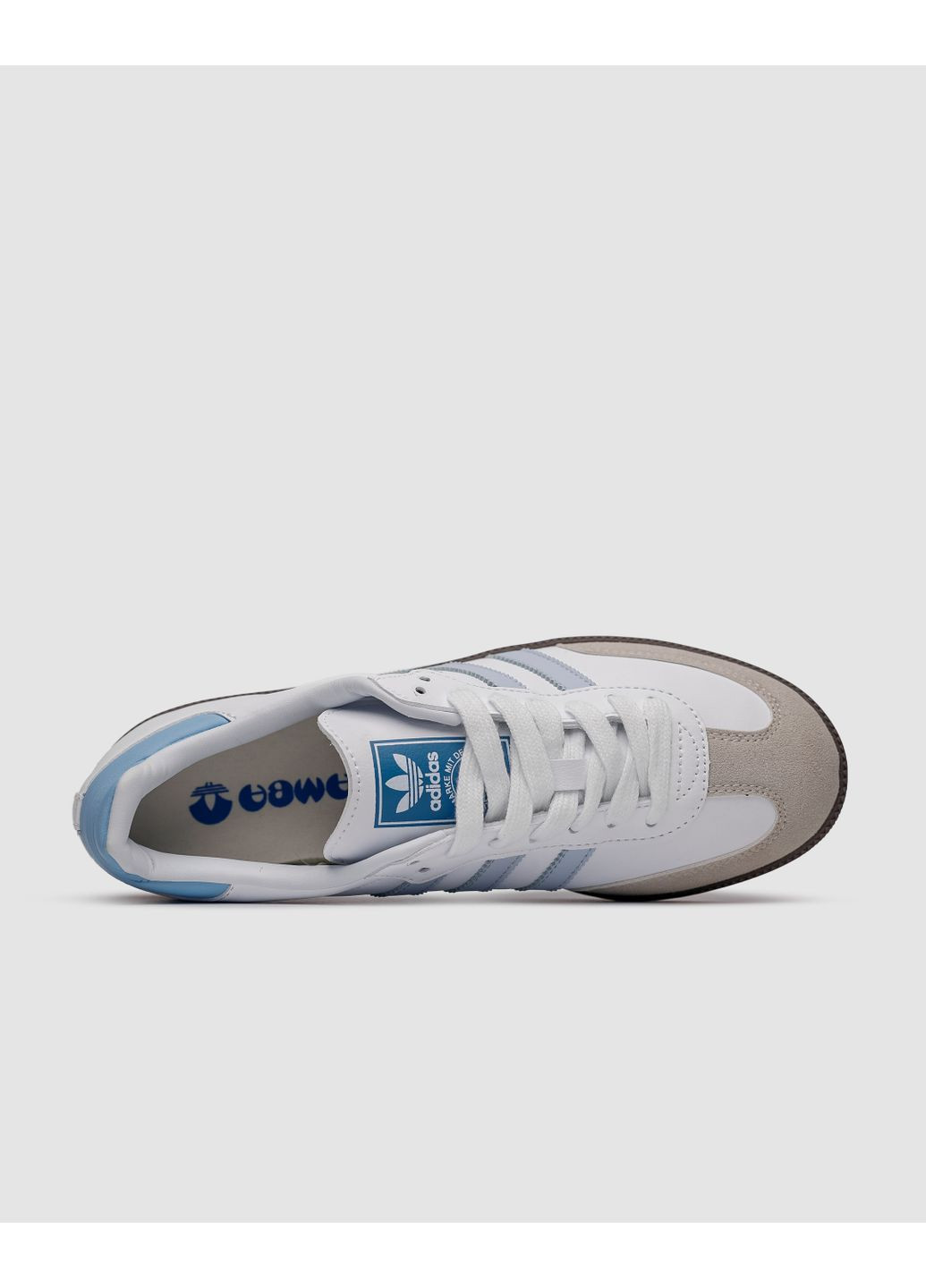 Белые демисезонные кроссовки мужские adidas samba super low white blue адидас самба No Brand
