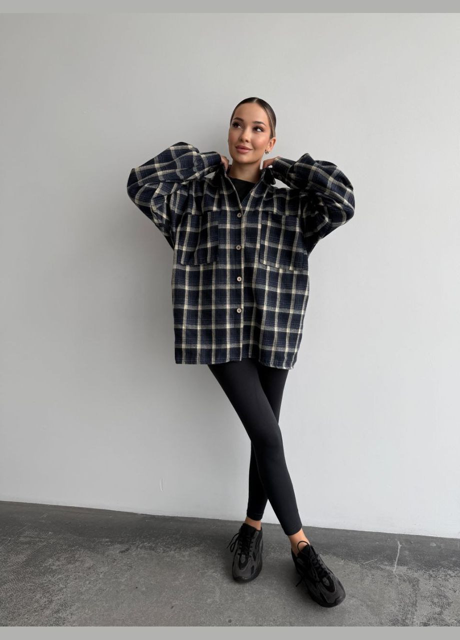 Черная повседневный, спортивная, кэжуал рубашка в клетку No Brand