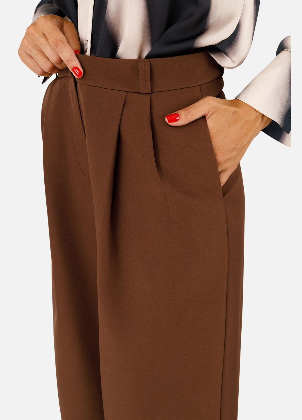 Жіночі штани палаццо колір коричневий CB-00258607 Yuki (316385971)