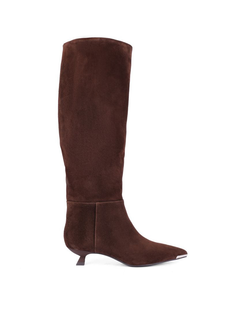 Осенние женские сапоги g015-1817 коричневый велюр MIRATON