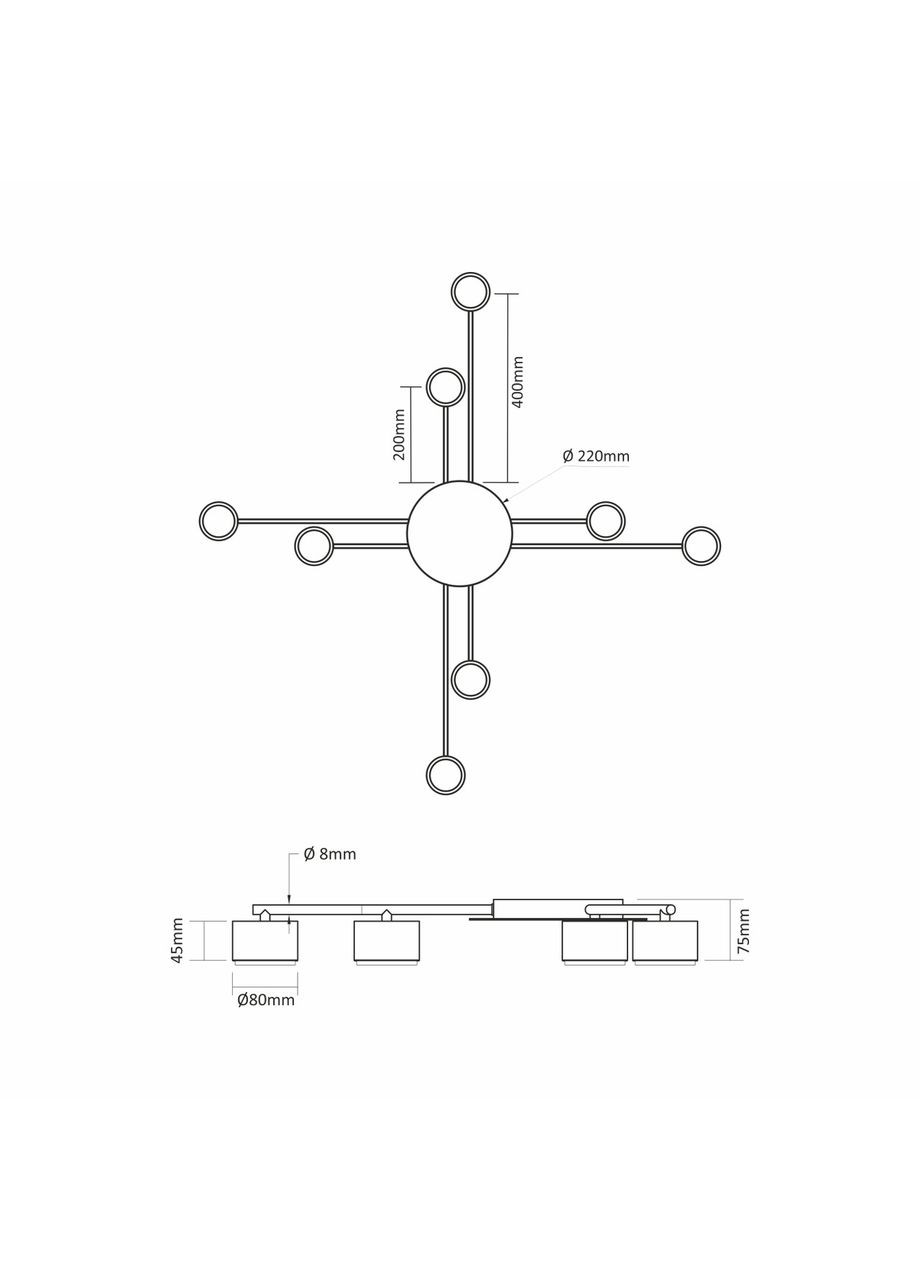 Светильник под лампу 8xGX53 накладной VL-SPF22B-W Videx (365651883)