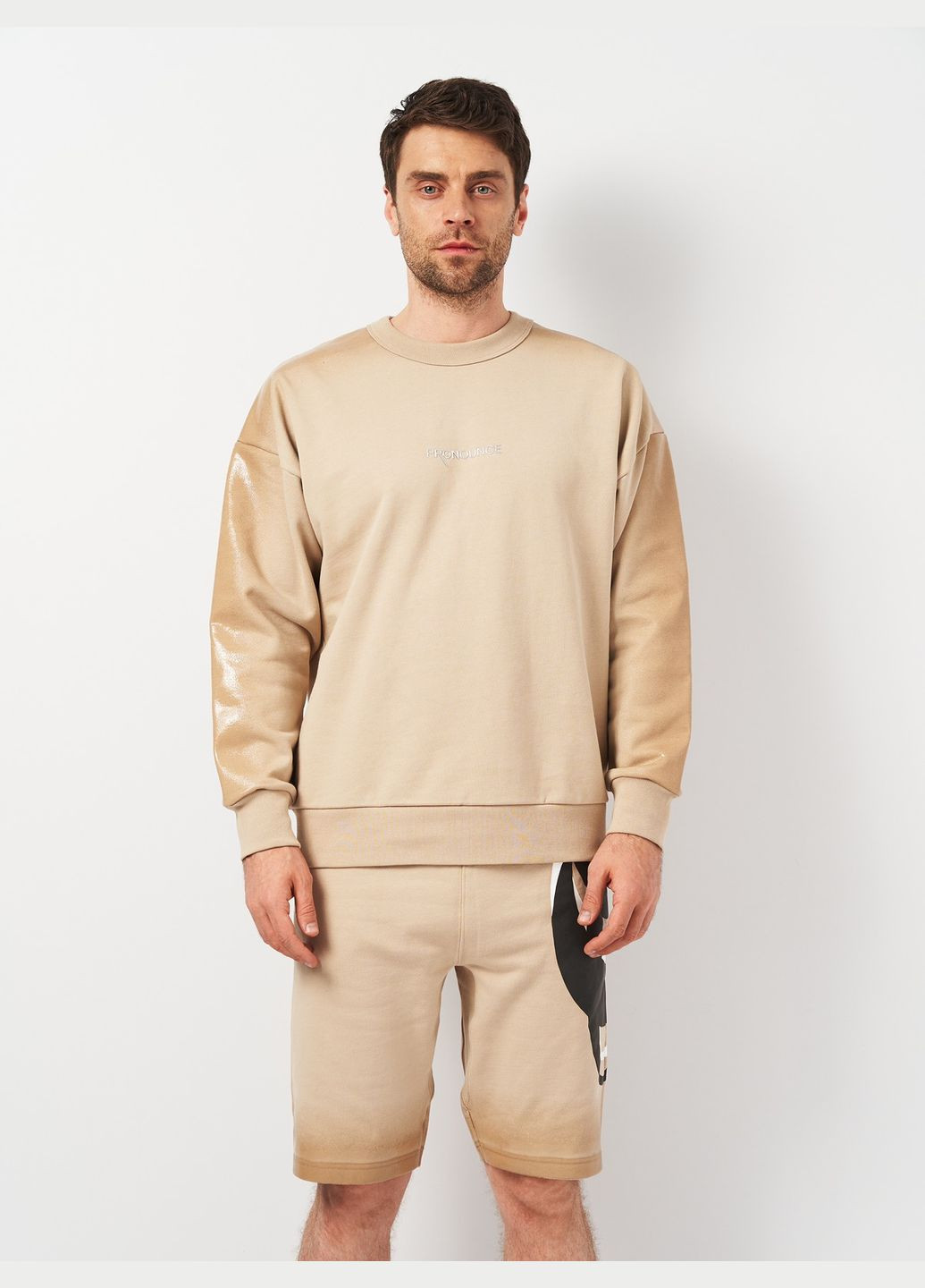 Бежевый свитшот оверсайз H&M (303396595)