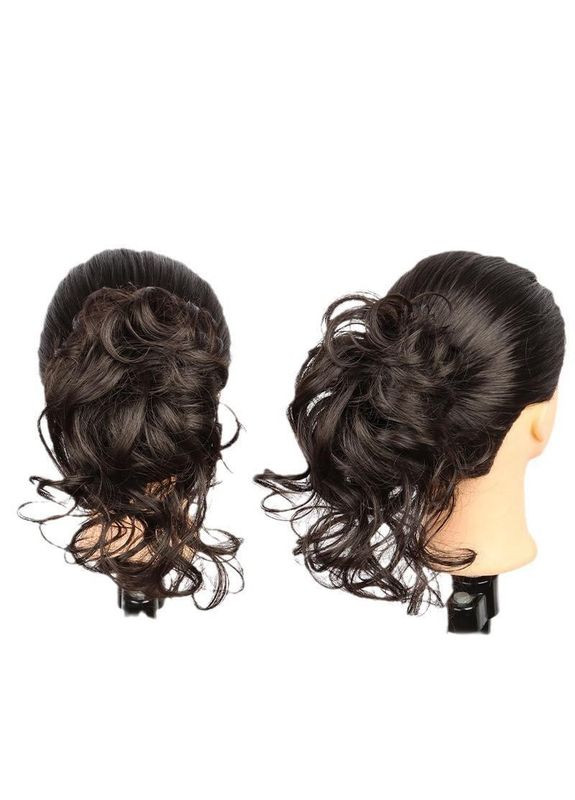 Шиньон пучок хвост волосы на заколке крабе Каштановый No Brand (367580931)