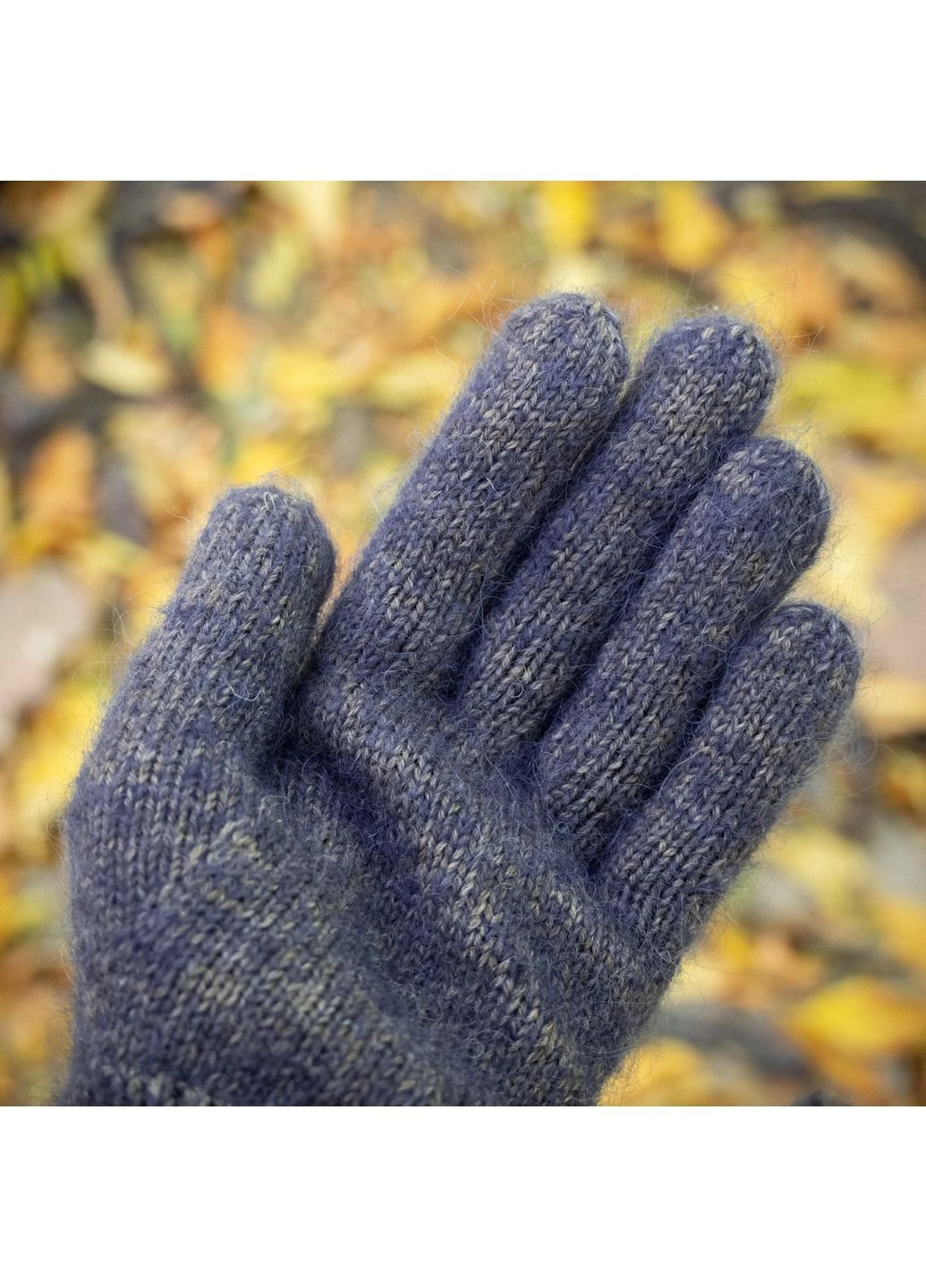 Вязаные теплые зимние синие перчатки ручной работы Need to Knit пальчатки (388156745)