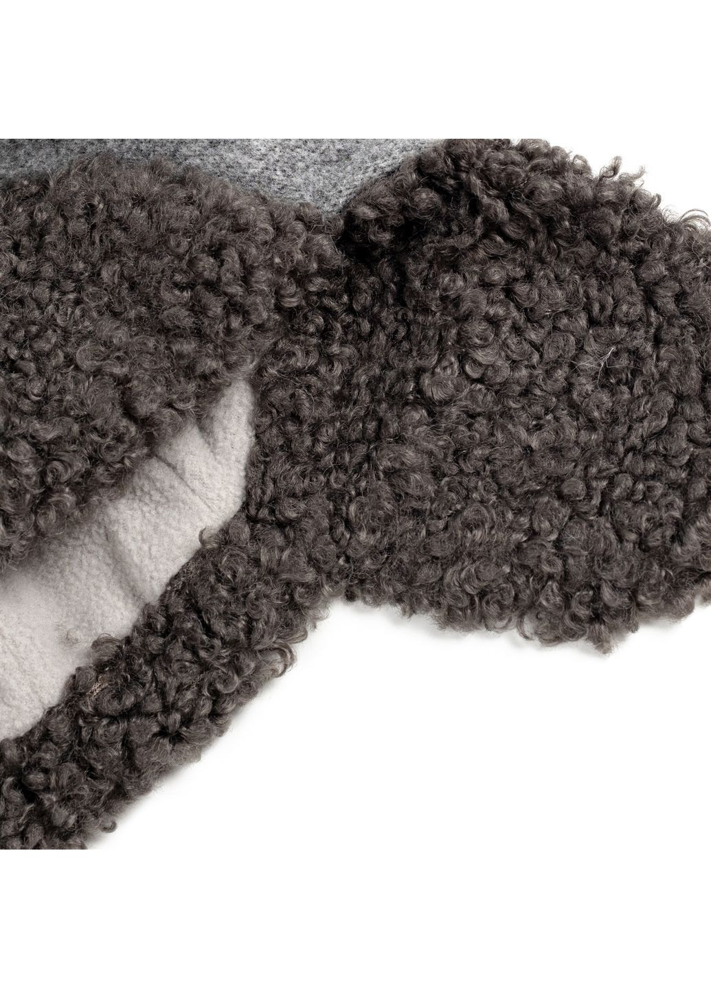 Шапка вушанка жіноча бавовна / штучне хутро каракуль сіра РЕНАТА LuckyLOOK 664-418 (322791513)