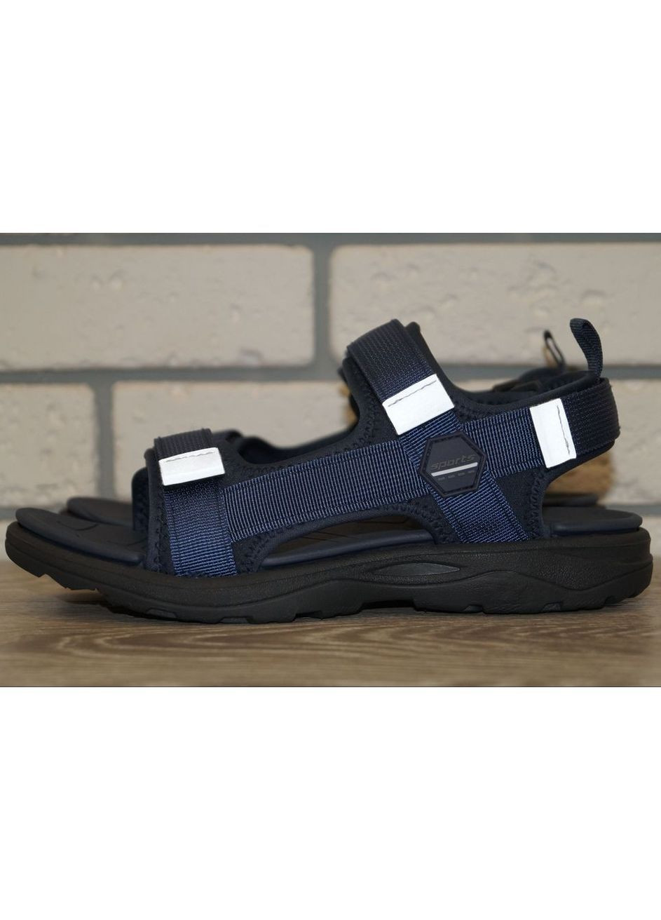 Синие спортивные, повседневные, кэжуал сандалии подростковые синие EEBB на липучке