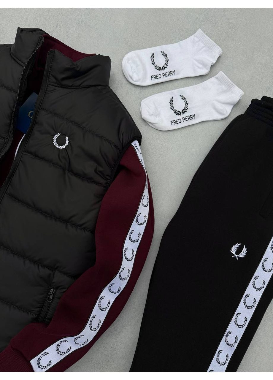 ❄️Зима Набор Fred Perry: жилет-кофта-штаны 2 пары носков в подарок!❄️ No Brand (364845821)