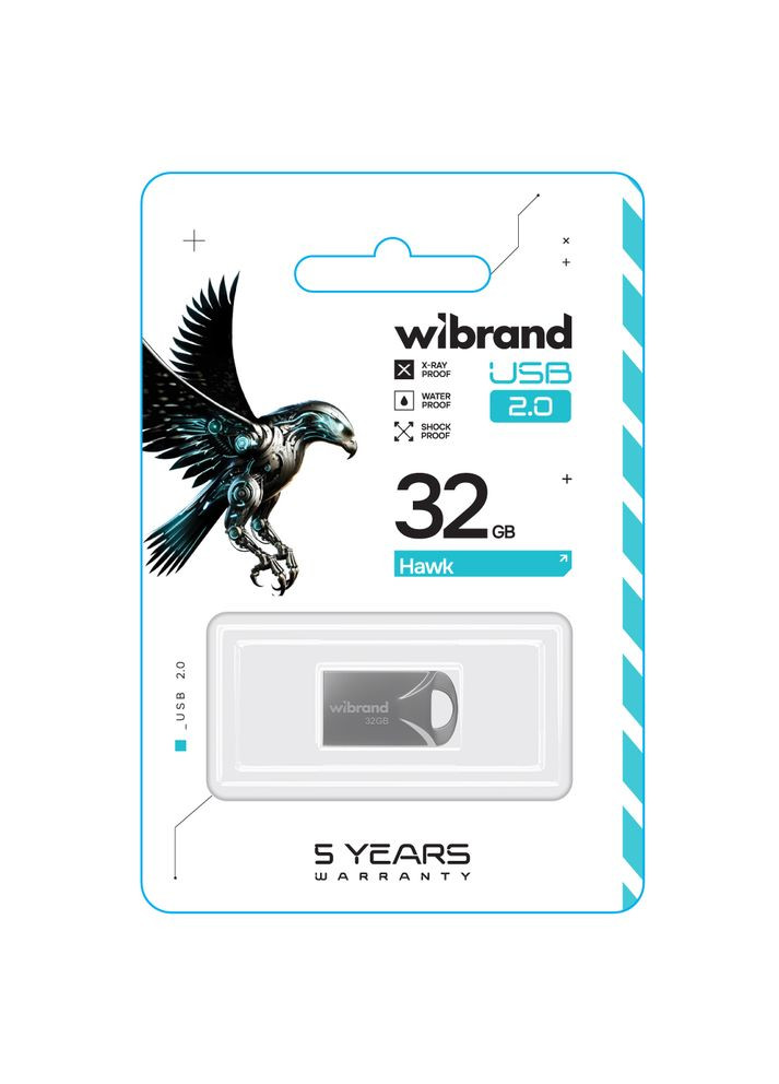 Флеш-накопичувач USB 2.0 32Gb Silver (WI2.0/HA32M1S) Wibrand Hawk (357474830)