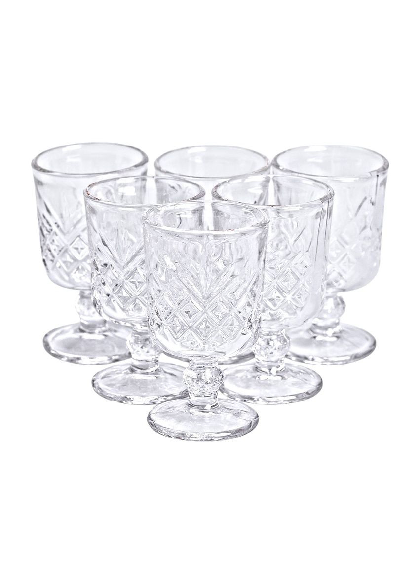 Набір чарок на ніжці 6 шт 60 мл скляні чарки для горілки, настоянки HP-YH-42 Yiwu (353501979)