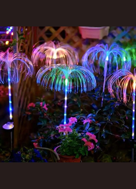 Уличный садовый светильник Медуза на солнечной батарее 1шт. 80см BL-30B мультиколор RGB Po Fanu (322648878)