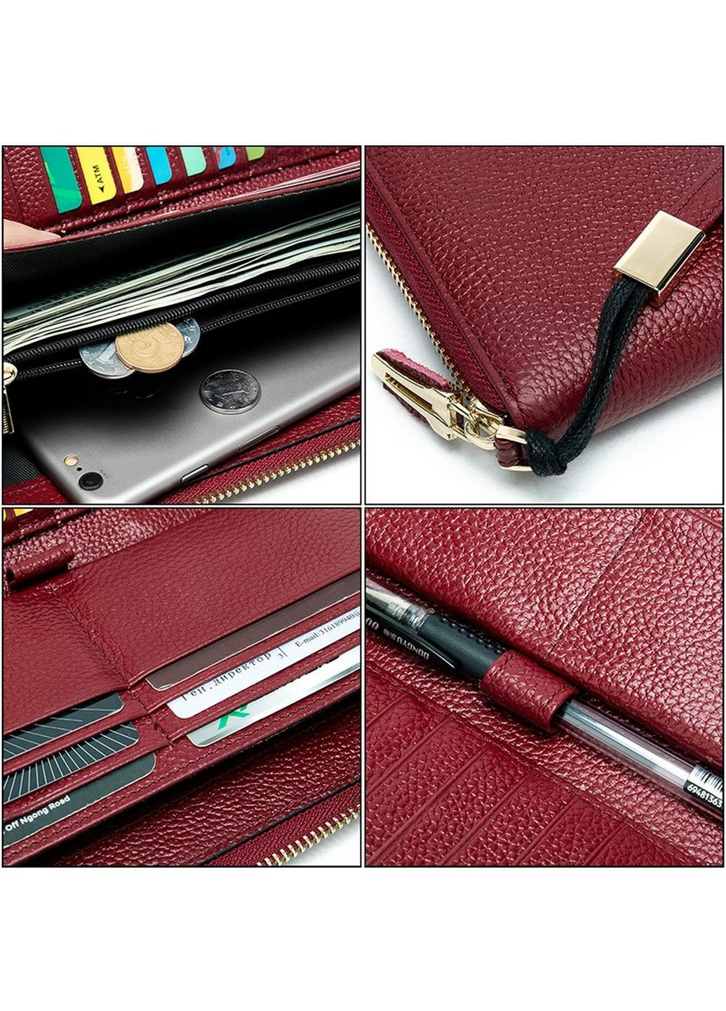 Жіночий шкіряний гаманець-клатч Vintage (282593933)