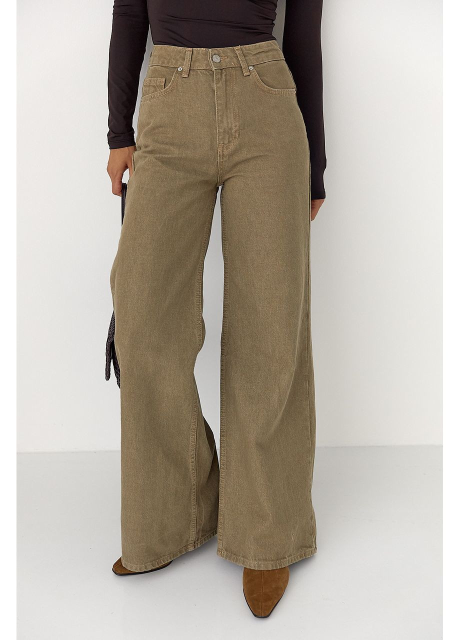 Широкі джинси Palazzo з високою талією Lurex - (360976994)