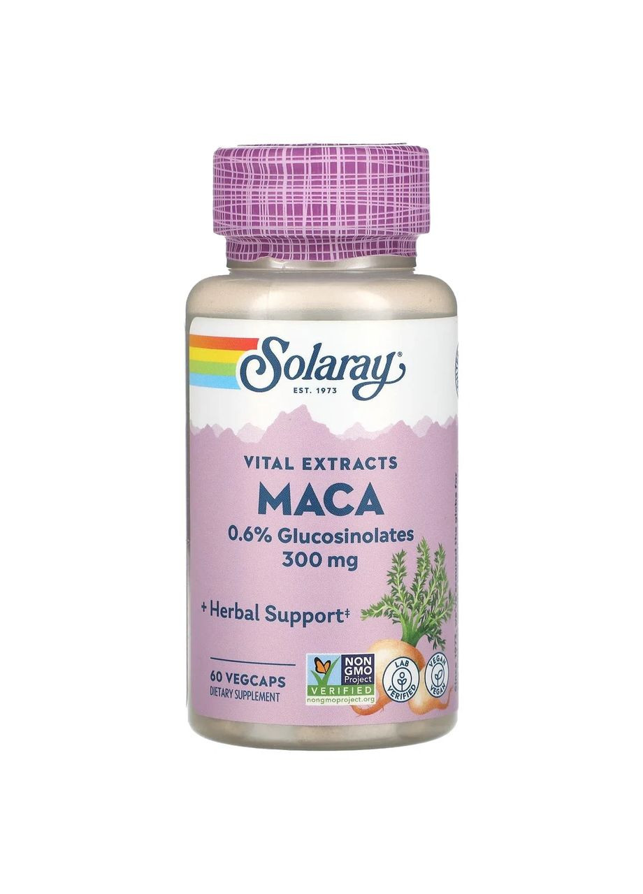 Екстракт кореня маки Maca Root Extract 300 мг, 60 капсул Solaray (365754561)