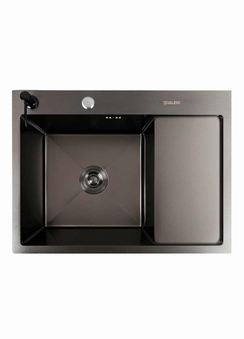 Кухонна мийка CM 65*50 L чорна PVD Handmade (круглий сифон 3,0/0,8) Valeso (336937516)