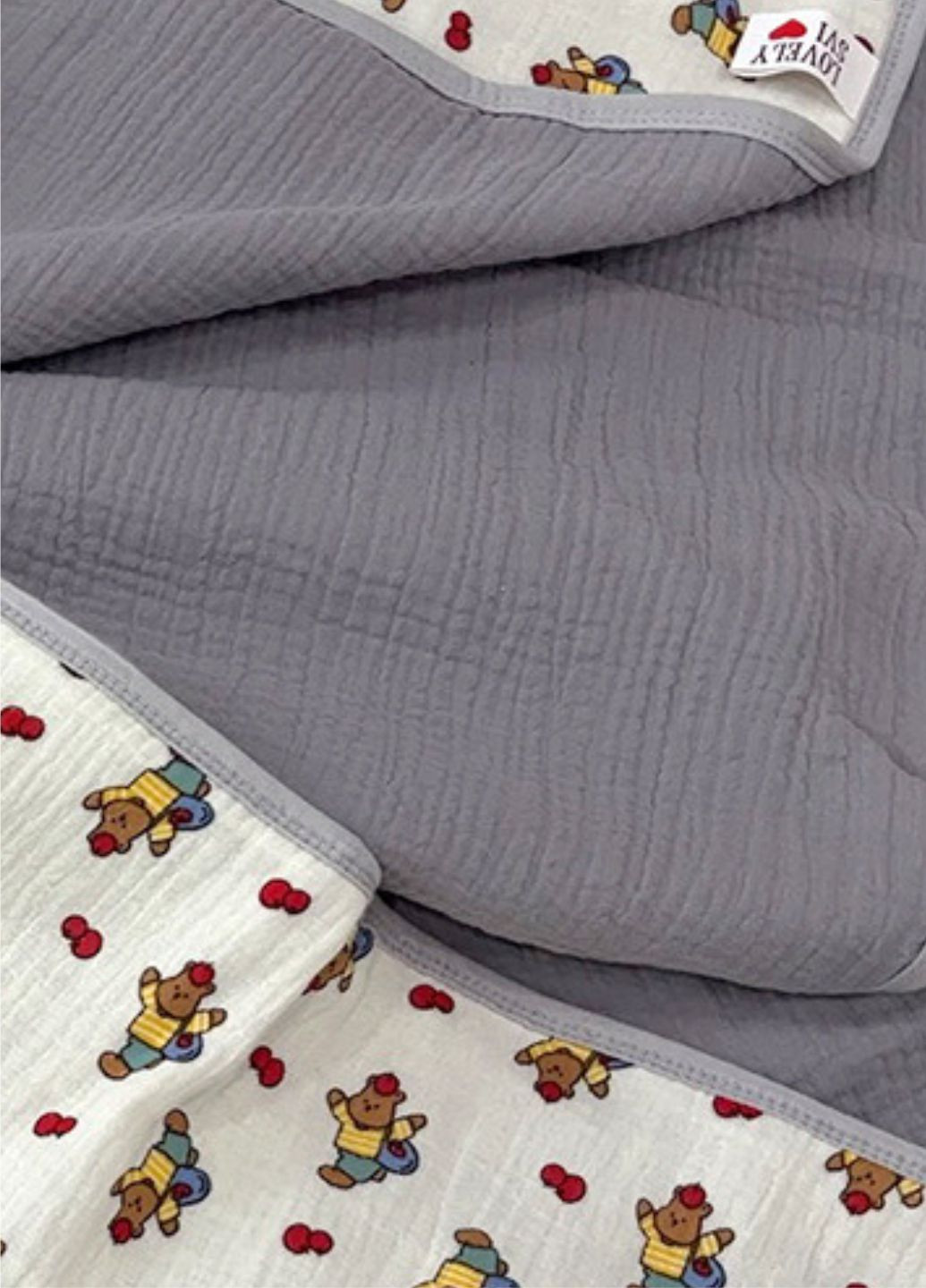 Плед Детский Хлопок Муслин 100х130 см - двухсторонний - Серый Lovely Svi (336493755)