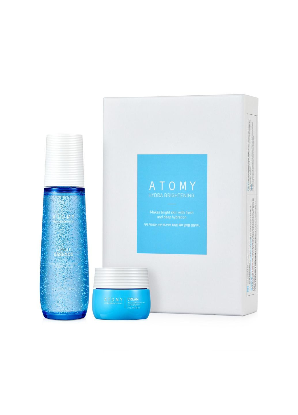 Набір Гідра для зволоження та висвітлення шкіри обличчя. Капсульна есенція 130 мл і зволожувальний крем 60 мл. Атомі Корея. Atomy (304287121)