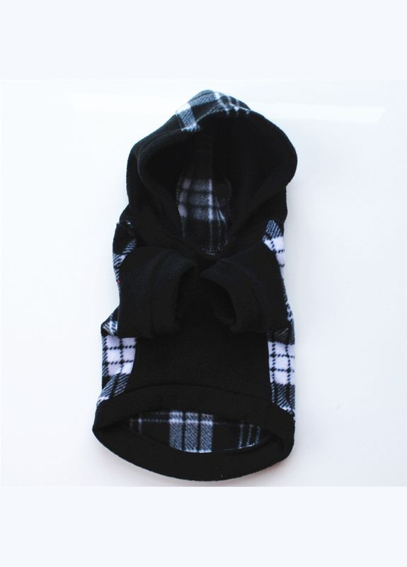 Тепле худі для собак з капюшоном Pet Style "Клітинка" Чорна XS No Brand - (323233201)