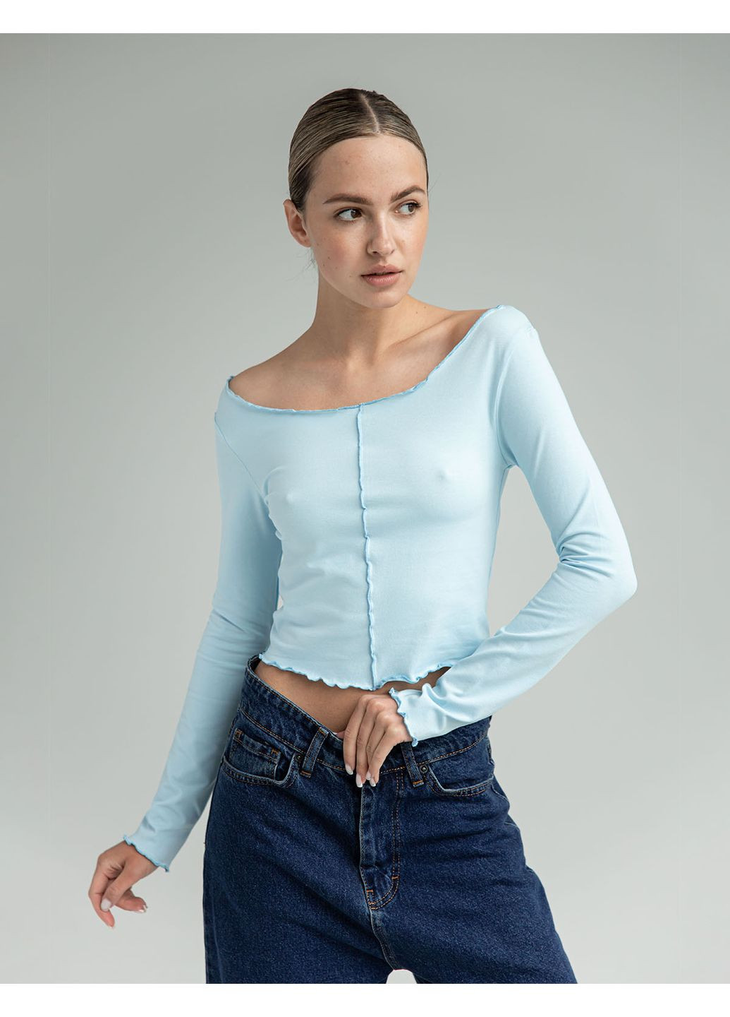 Женский лонгслив с наружными швами (0012200KAPL) Casual Trend №122 - (361029239)