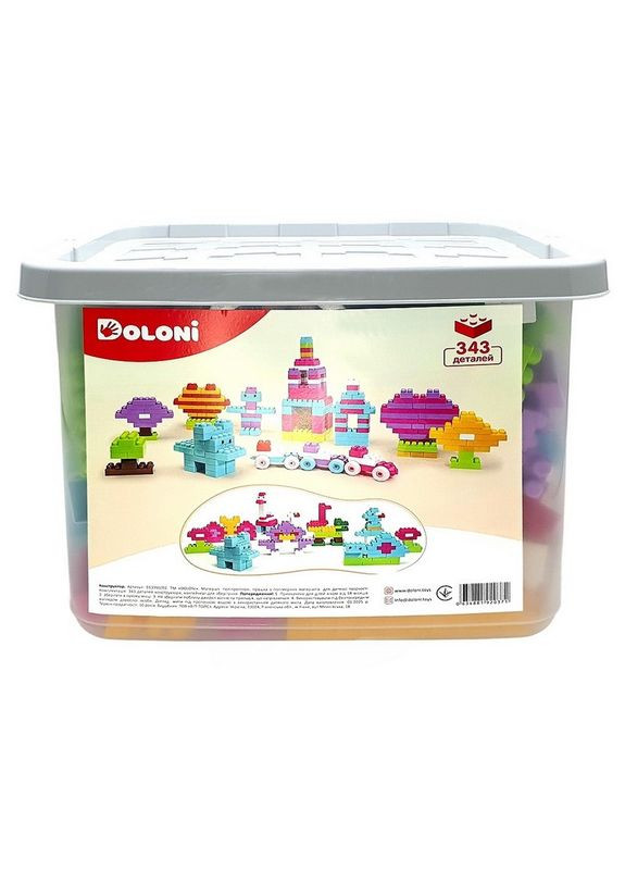 Дитячий блочний конструктор "Набір для дівчаток" 013999/02, 343 деталі Doloni (372177285)