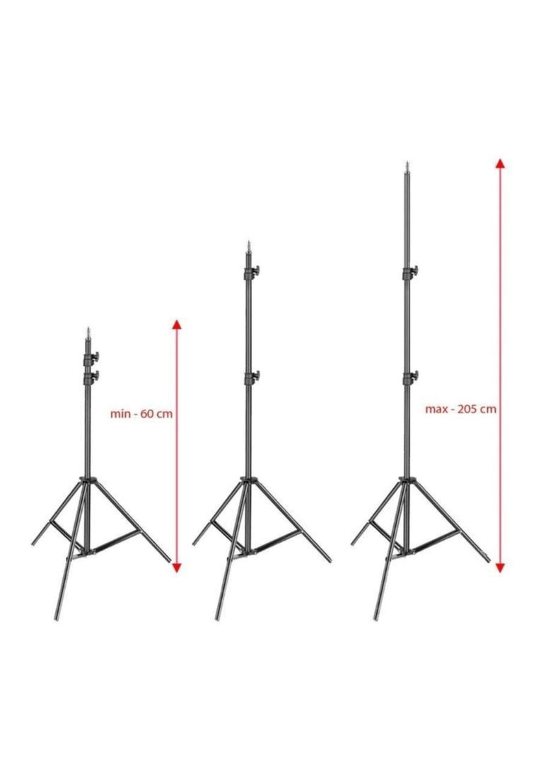 Штатив для кольцевой лампы, фотоаппарата Черный 205см, штатив тренога No Brand (365784393)