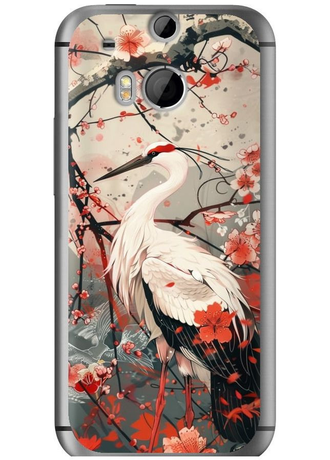 Силіконовий чохол 'Лелека у цвіту сакури' для Endorphone HTC One M8 (291423732)